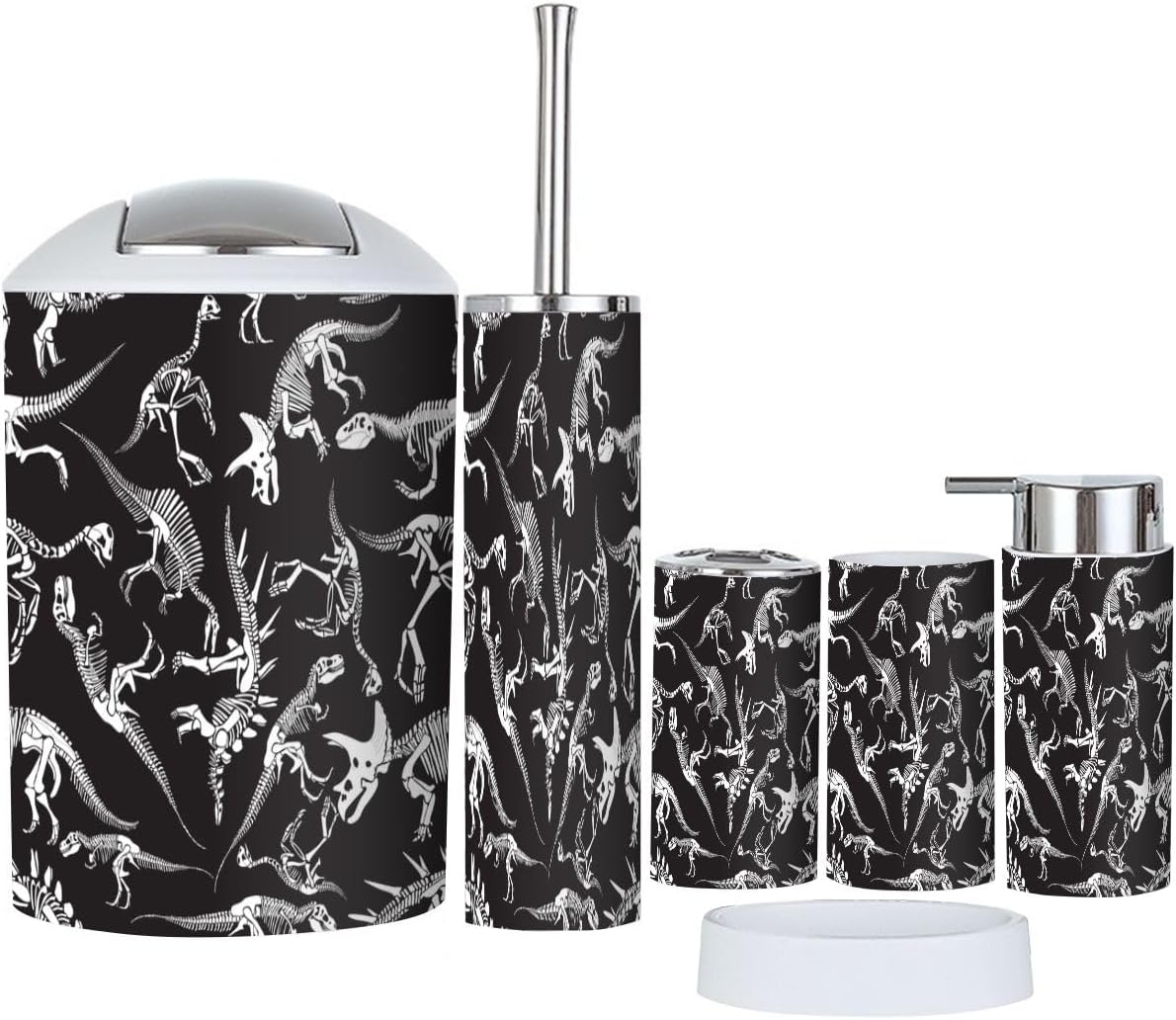 Boho Dinosaur Bathroom Accessories Set 6 Piece