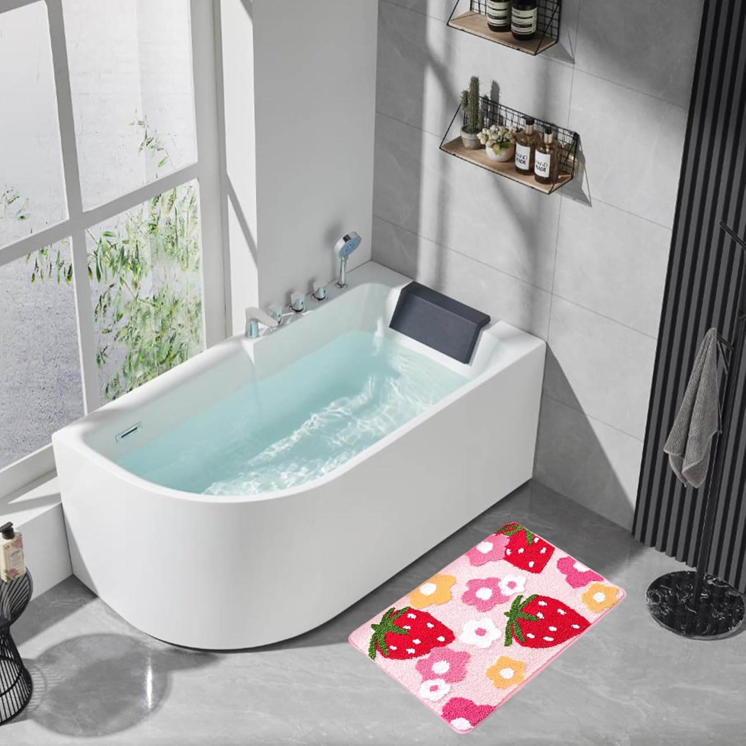 AEIOFU 16x24 Non-Slip Strawberry Bath Mat