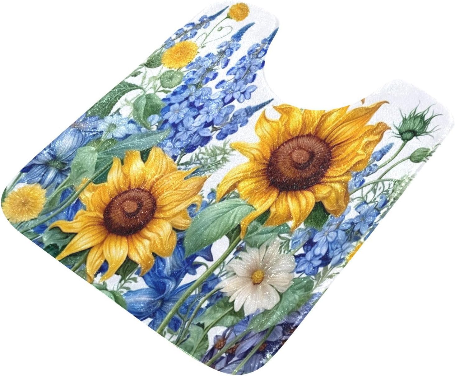 YETTASBIN Sunflower Rectangle Bath Mat Set 1