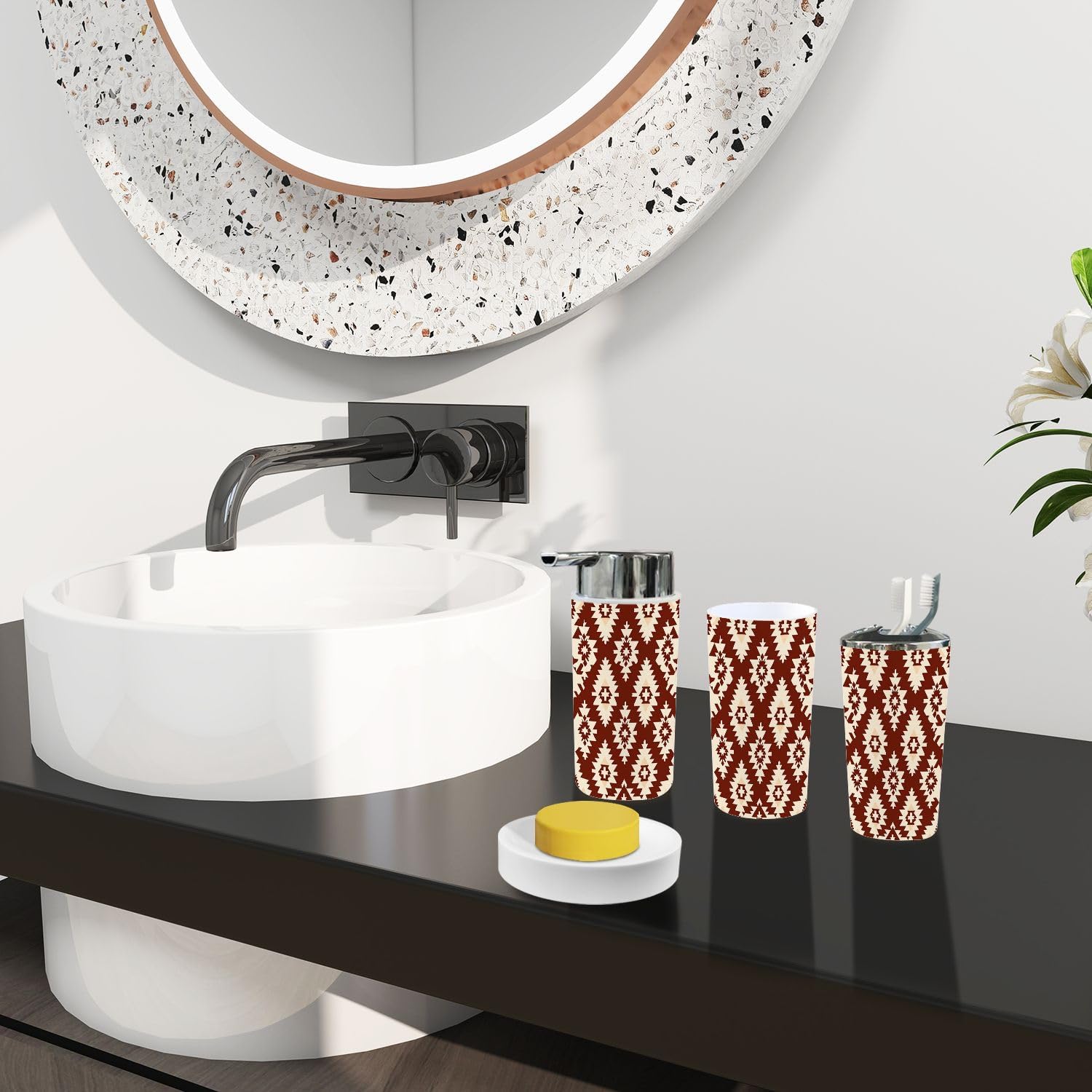 Boho Bathroom Accessories Set 6 Piece