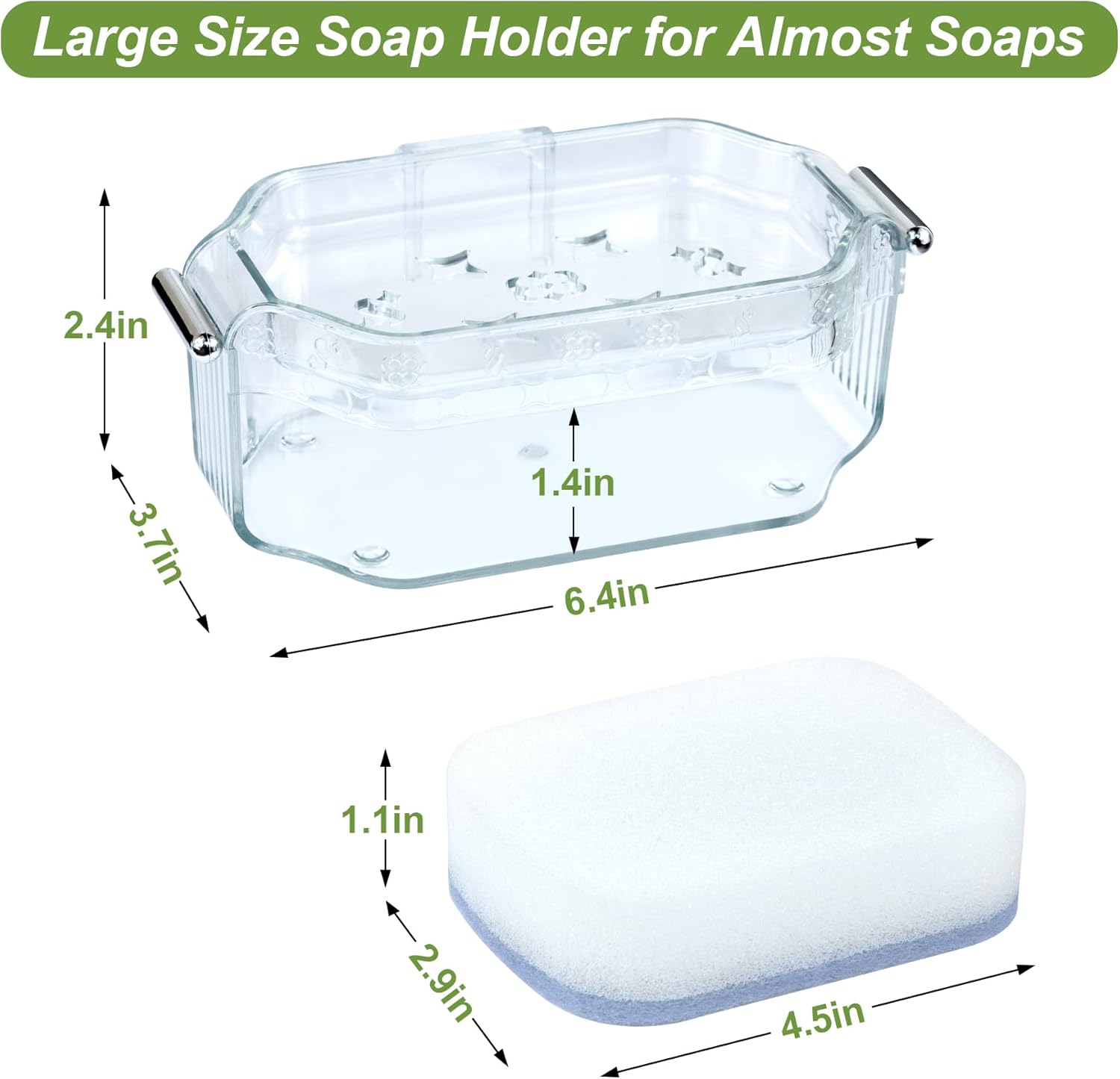 DAOZIJI Bar Soap Holder with Suction Cups and Sponge