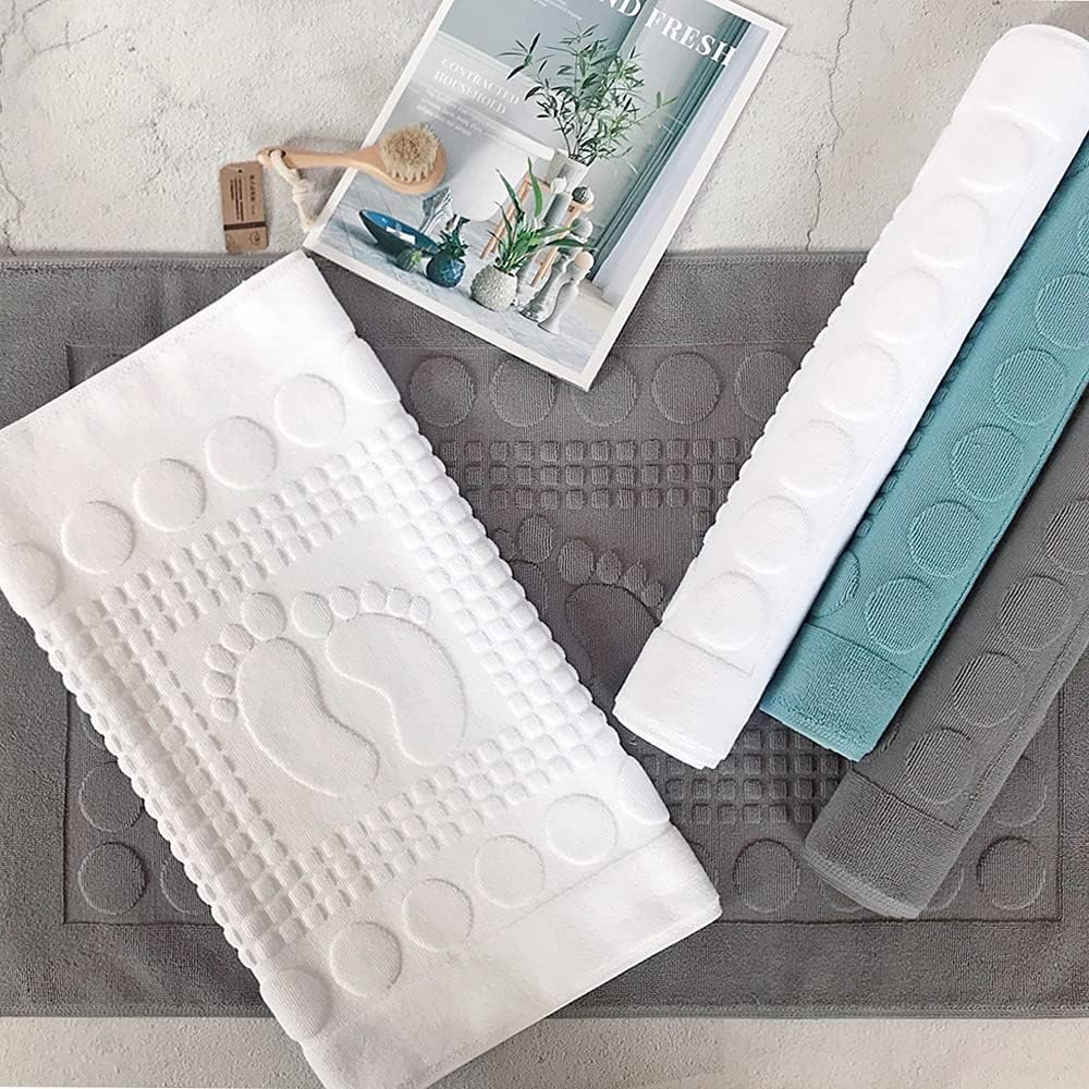 Namzi Cotton Banded Bath Mat 80x50cm 1
