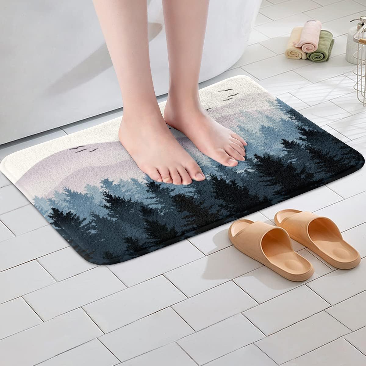 Feelyou Nature Bath Rug 20x32 Non-Slip