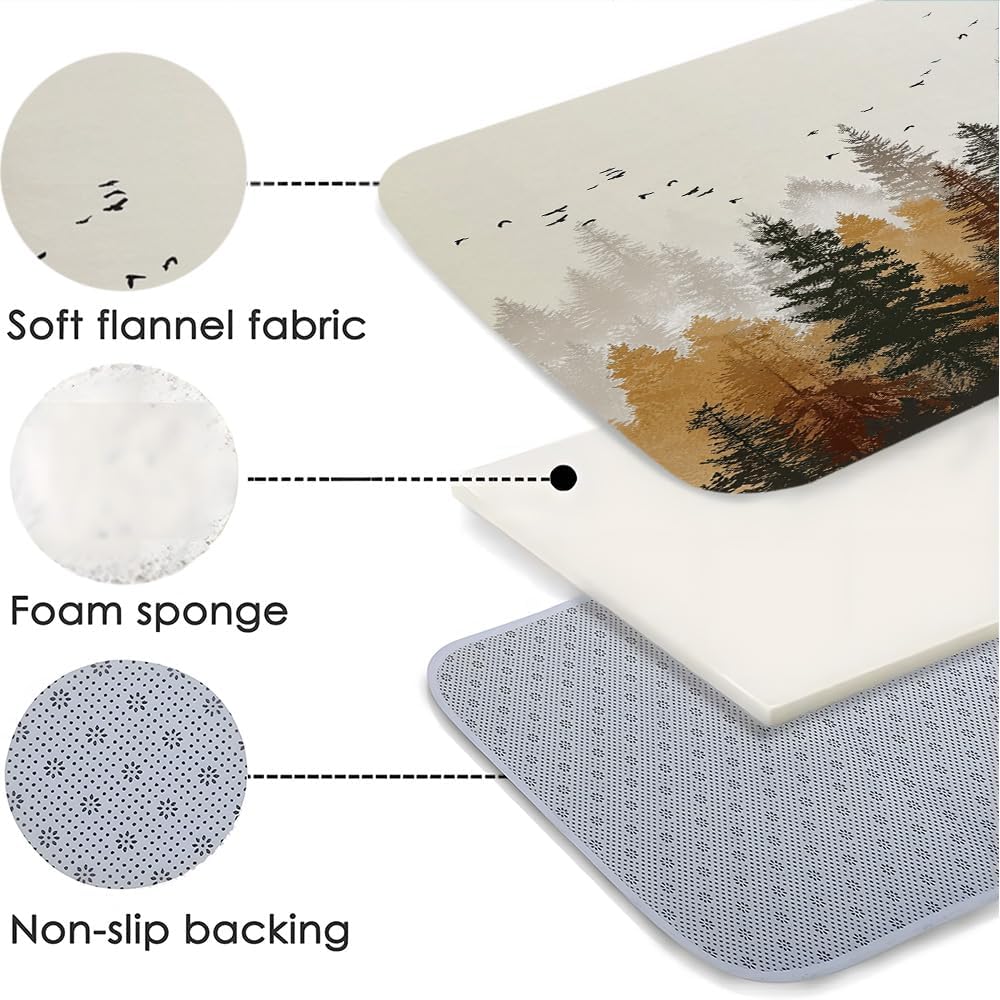 Fall Misty Forest Bath Mat 24x16 Inch