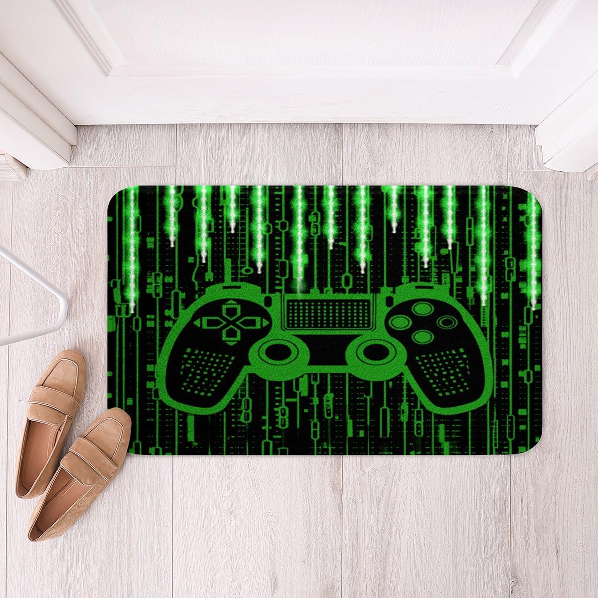 Feelyou Kids Boys Green Gaming Bath Rug 20x32