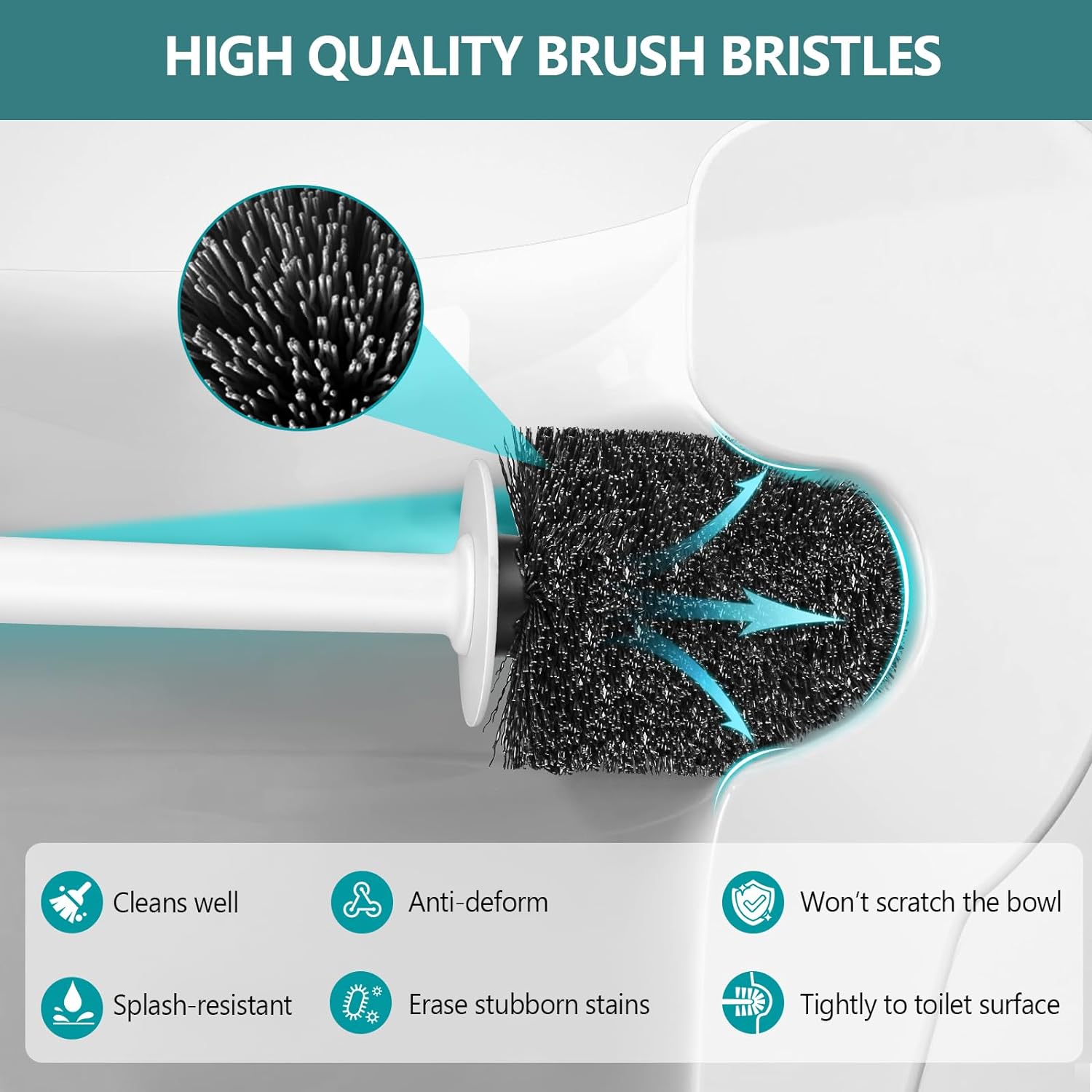 Gold Toilet Brush and Holder Set 2 Pack