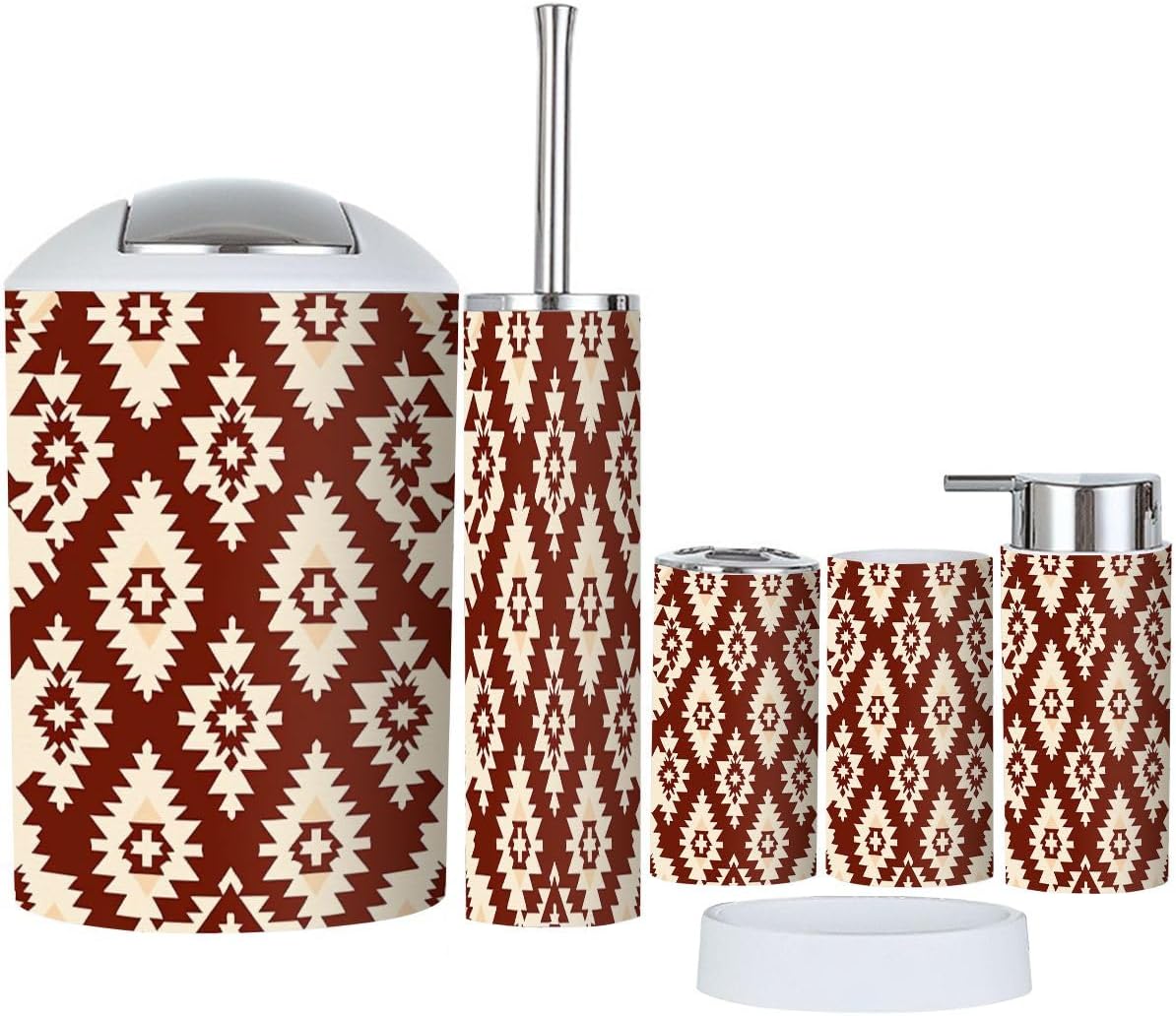 Boho Bathroom Accessories Set 6 Piece