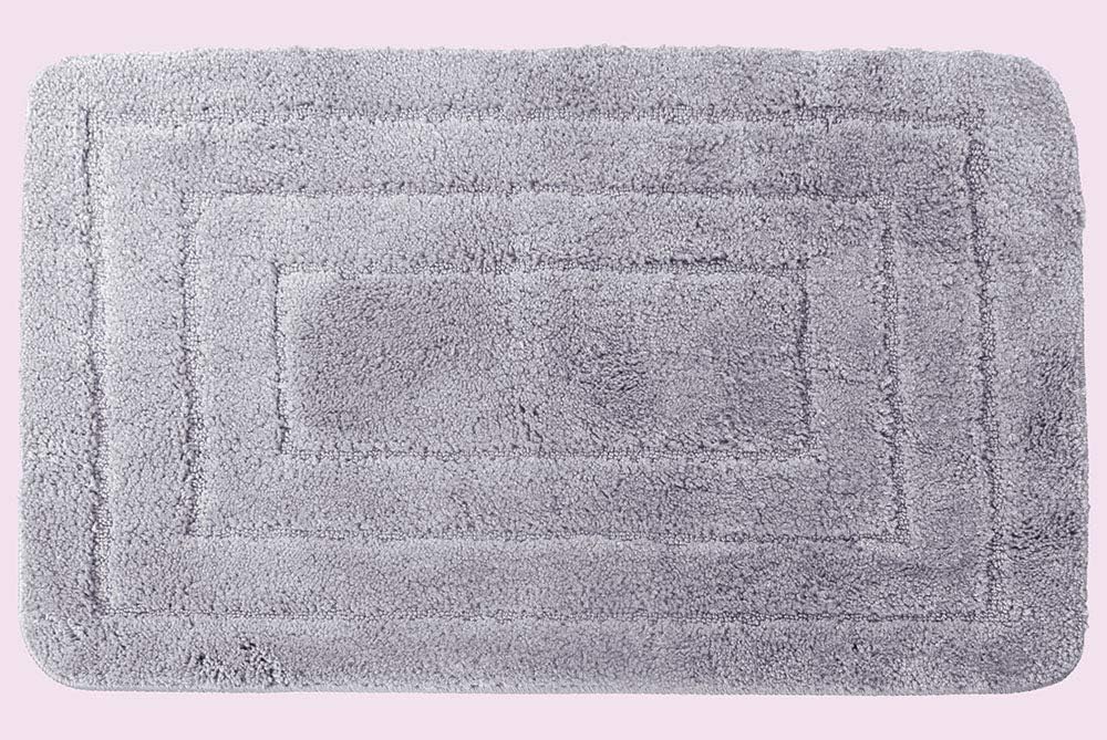 Golden Linens 3-Piece Bath Rug Set - Silver