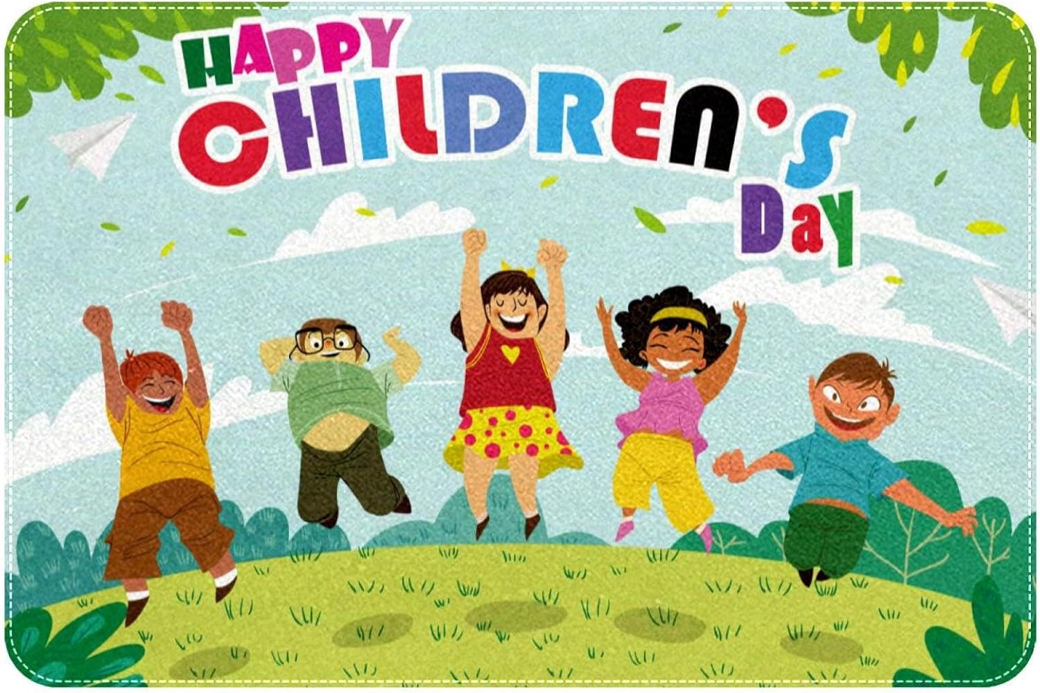 RSMYX Happy Childrens Day Bath Rug 24x16
