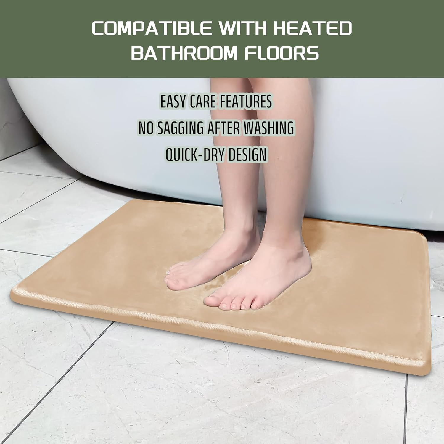 SUVAMJAM Memory Foam Bath Mat - 24x17 Inches