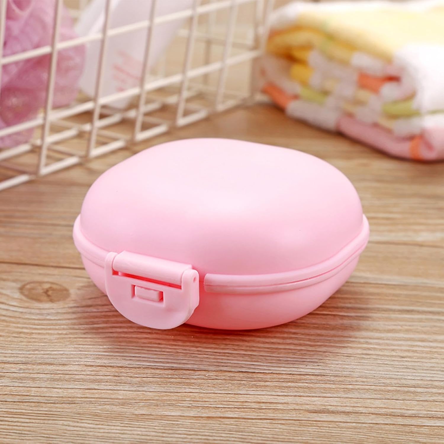 Pink Travel Soap Container - Waterproof Shampoo Bar Holder