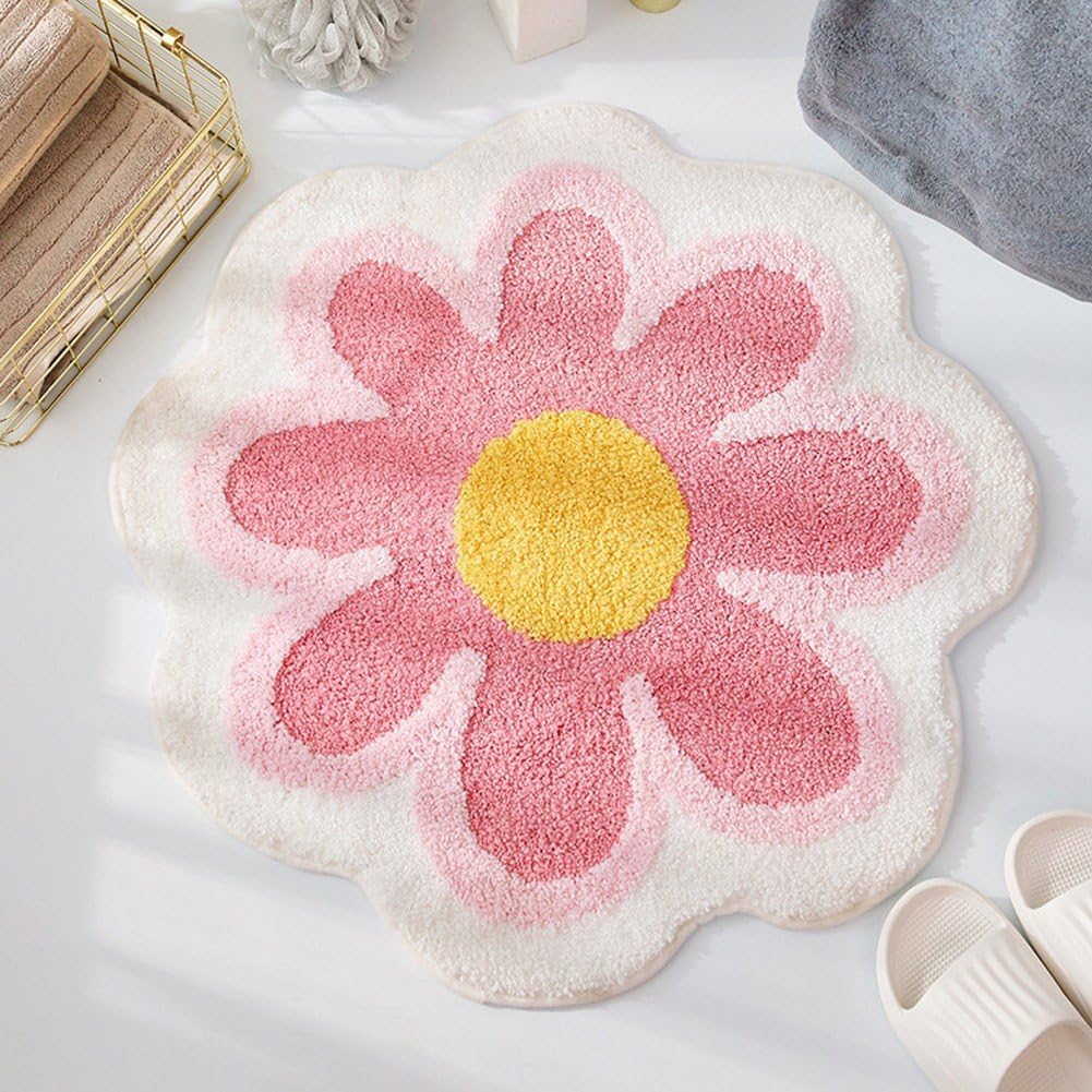 Cute Flower Design Bath Mat for Kids