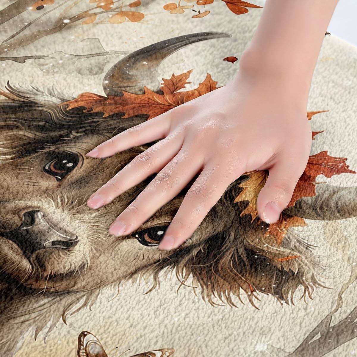 Feelyou Highland Cow Bath Rug for Kids 16x24 Inch