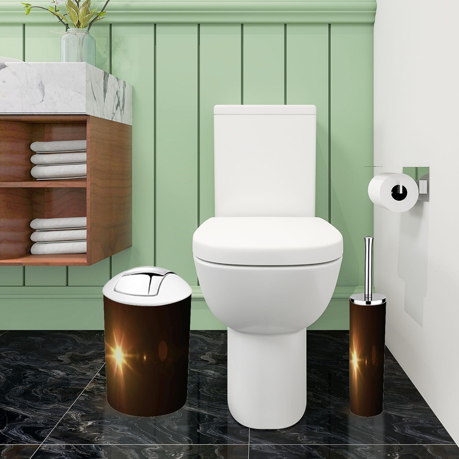 Boho Bathroom Accessory Set 6 Piece Modern Minimalist
