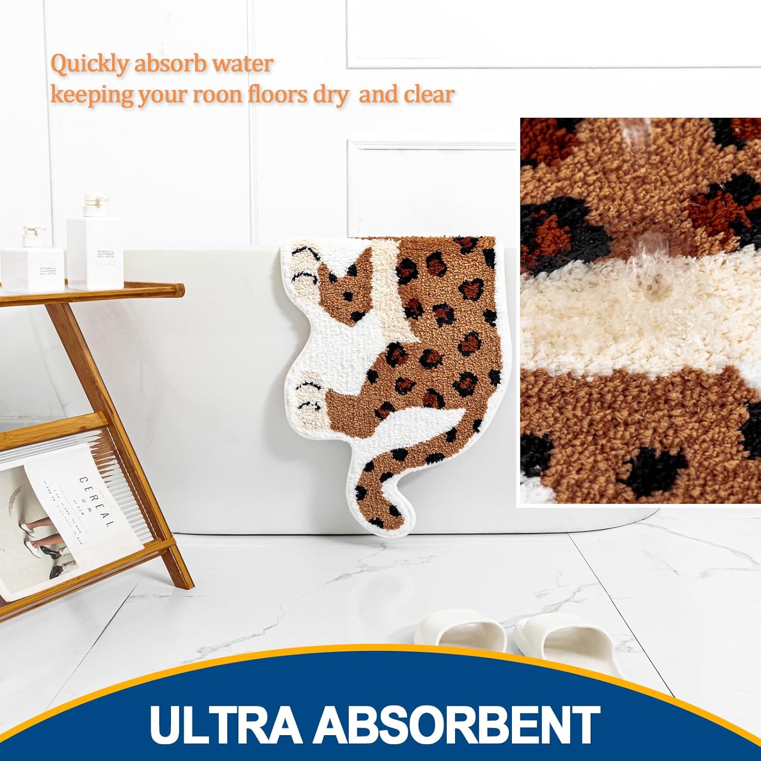 Seek4comfortable Cute Leopard Bath Rug 1