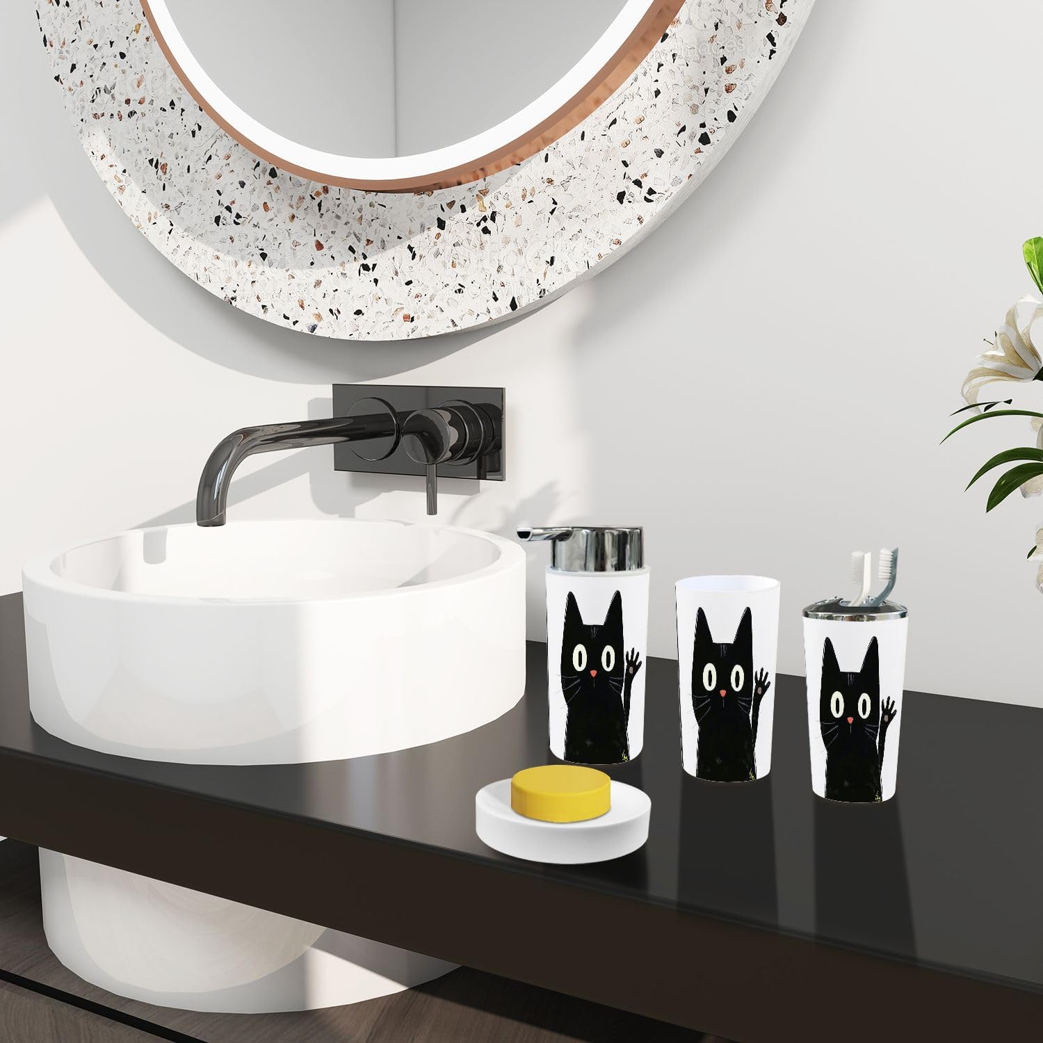 Boho Style 6 Piece Bathroom Accessory Set