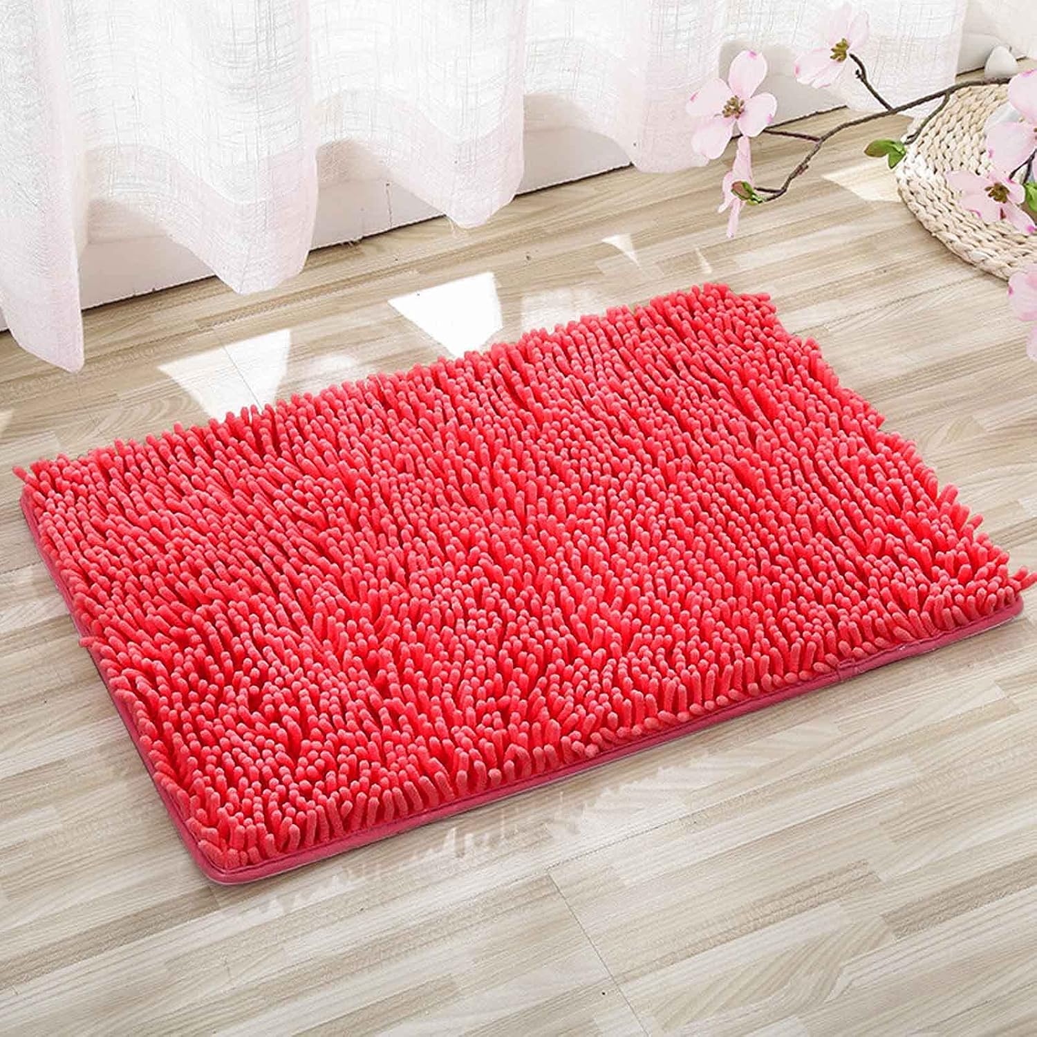 KELINFONG Black Non-Slip Bath Rug 27x18 Inch