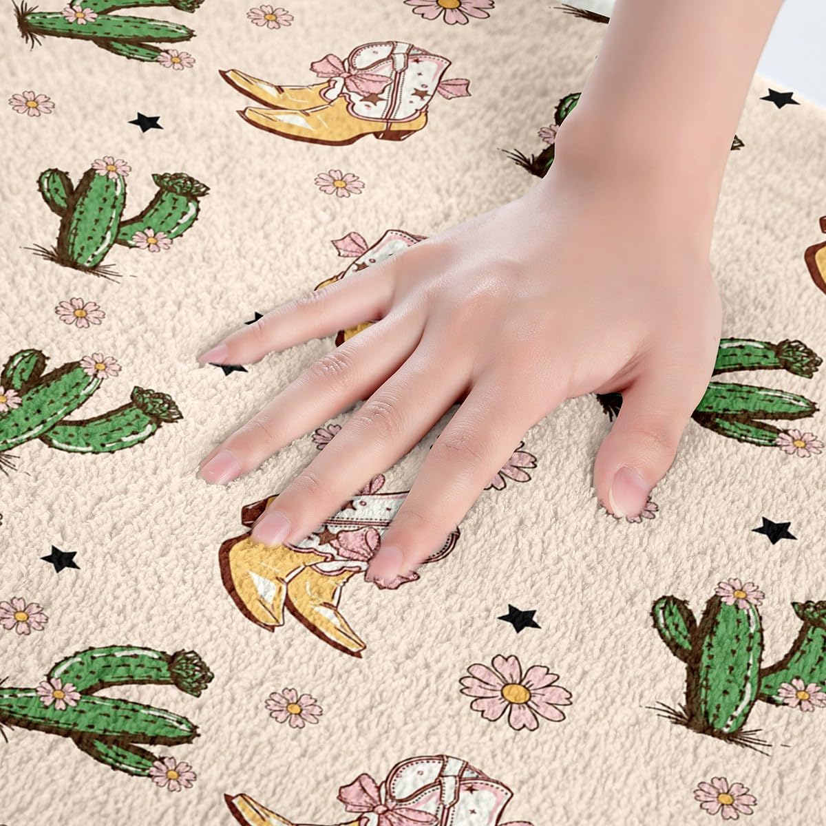 Jejeloiu Pink Western Aztec Bath Mat for Kids