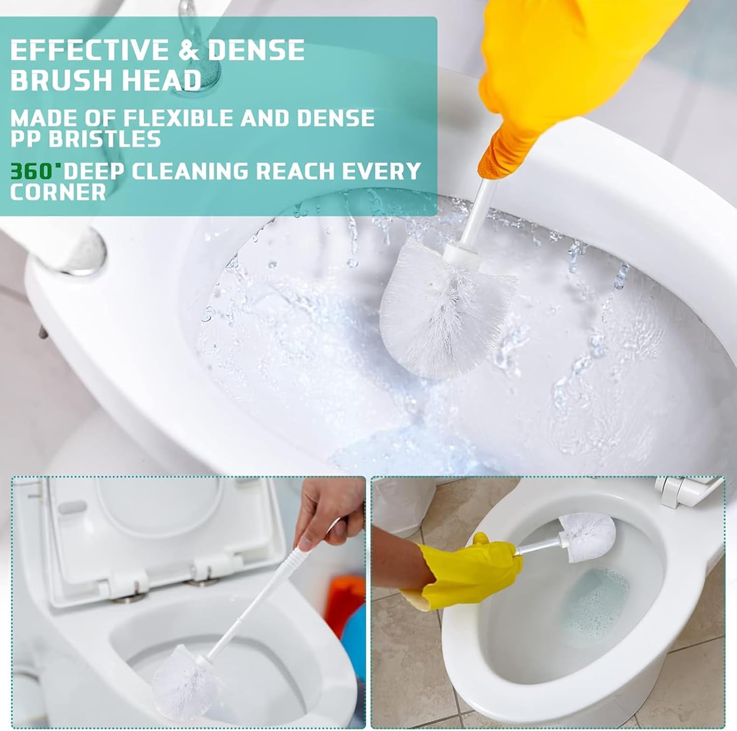 Roshtia 24-Piece Toilet Brush Set with Holder and Caddy