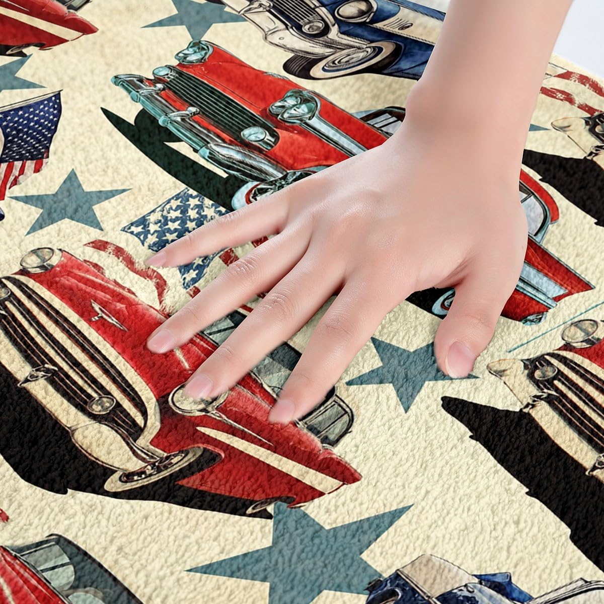 Boys Classic American Flag Bath Mat 16x24