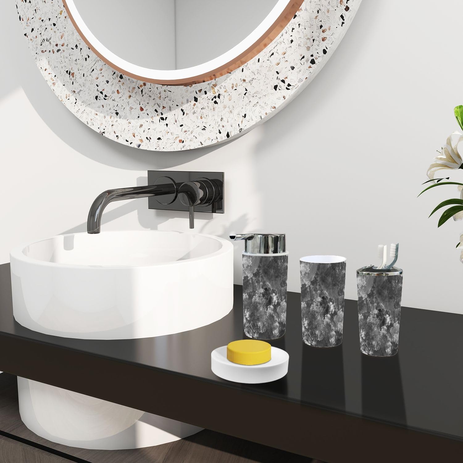 Boho Style Bathroom Accessory Set 6 Piece