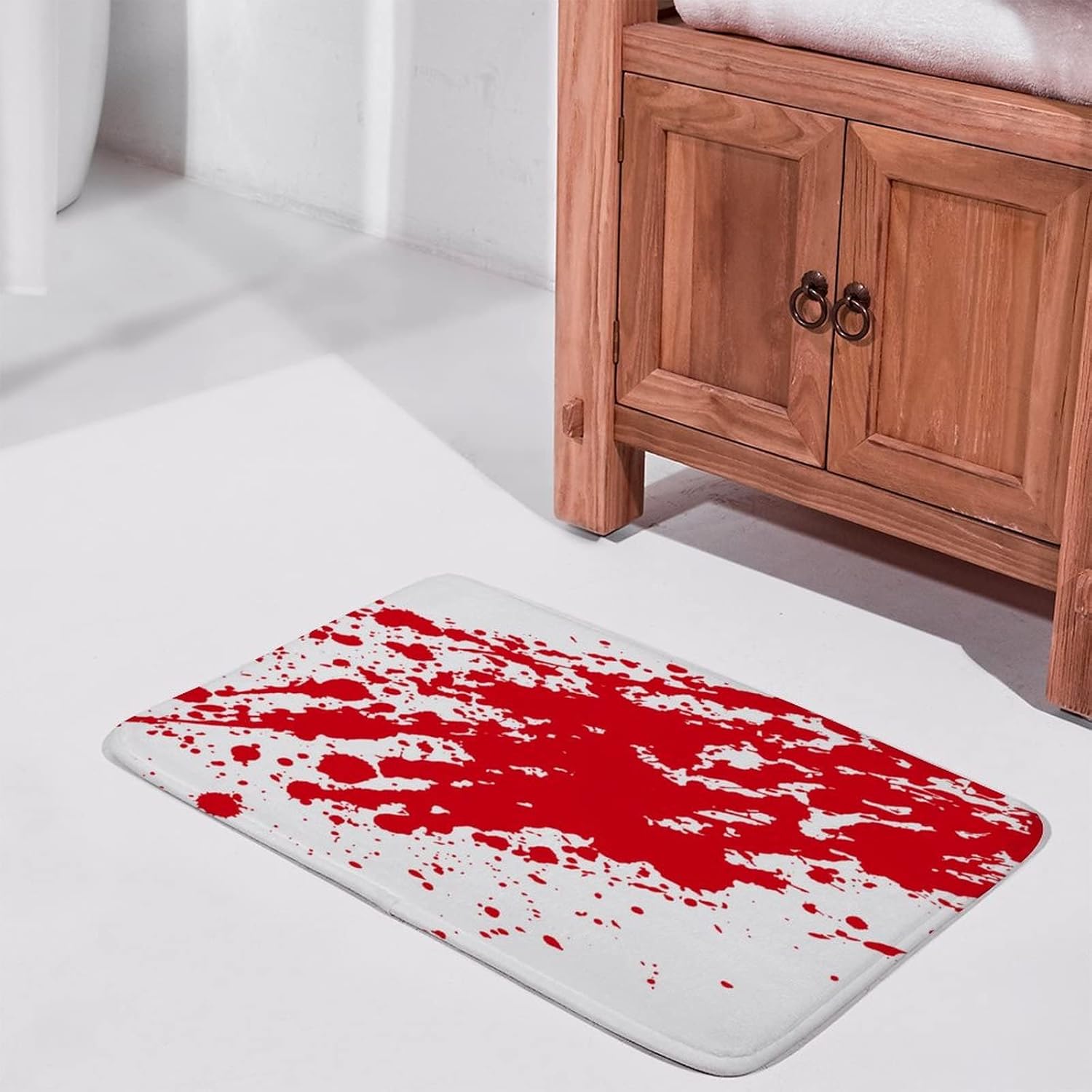 Red Bloody Blots Bath Rug Mat 16x24 Non-Slip Microfiber Bath Rug