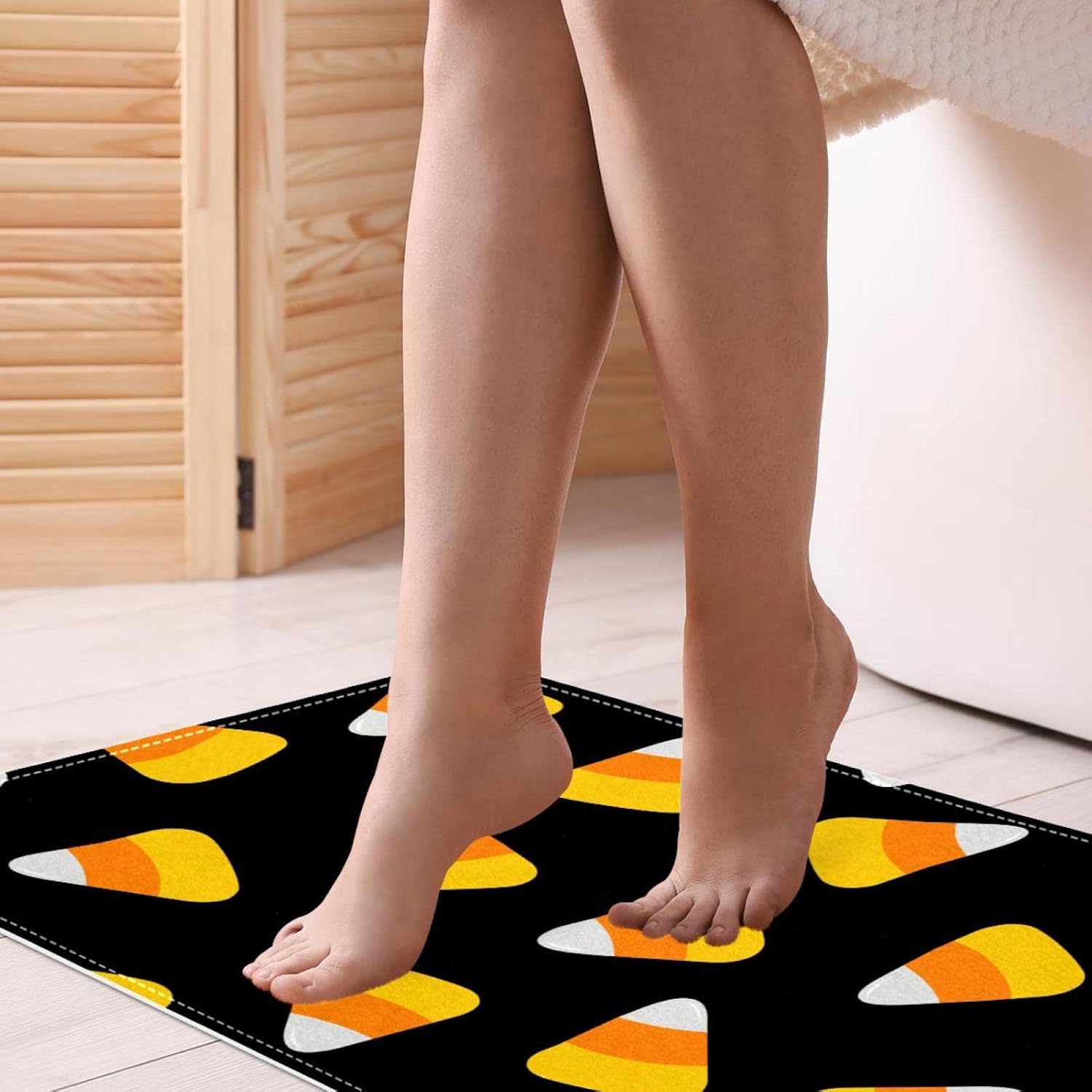 KXO Halloween Candy Corn Bath Rug 16x24 Inch