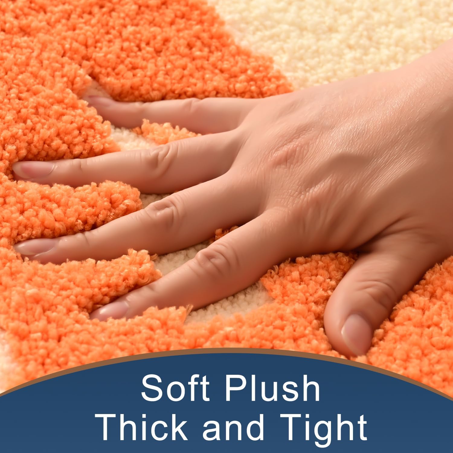 Beige Bathroom Rug with Cute Non-Slip Design