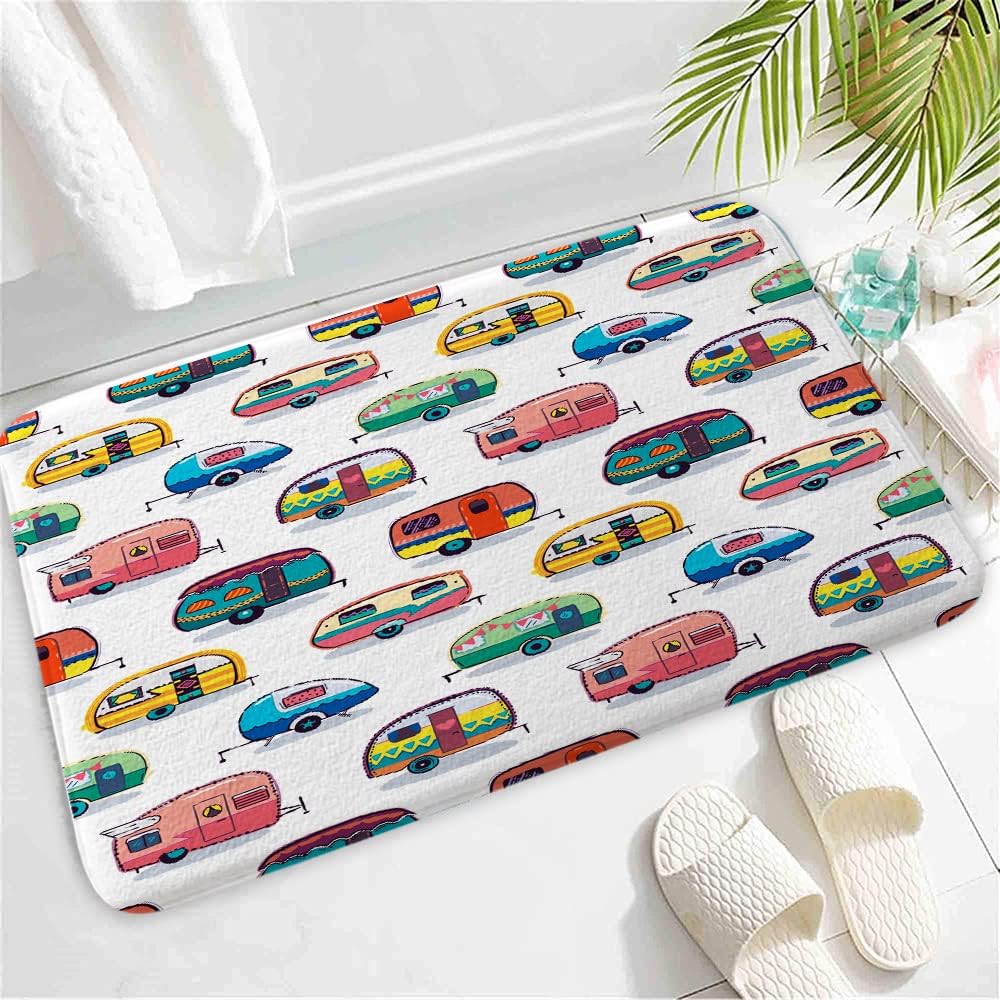 JAWO Happy Camper Bath Mat for RV and Home