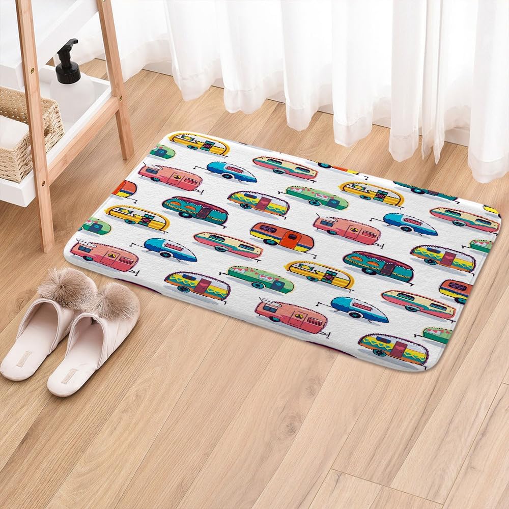 JAWO Happy Camper Bath Mat for RV and Home