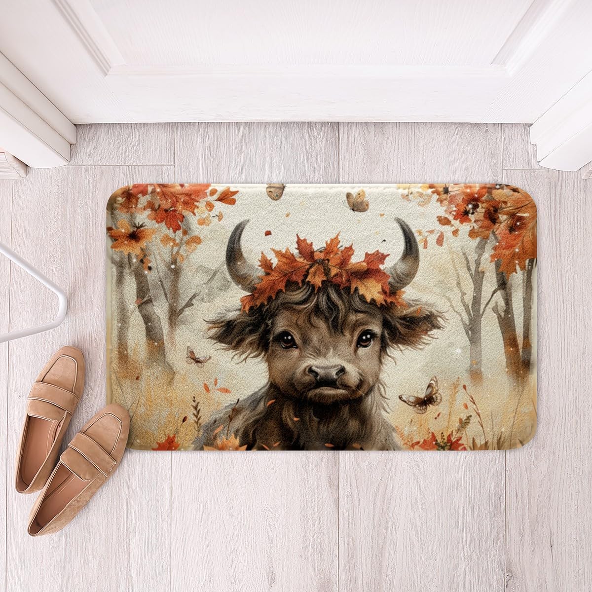 Feelyou Highland Cow Bath Rug for Kids 16x24 Inch