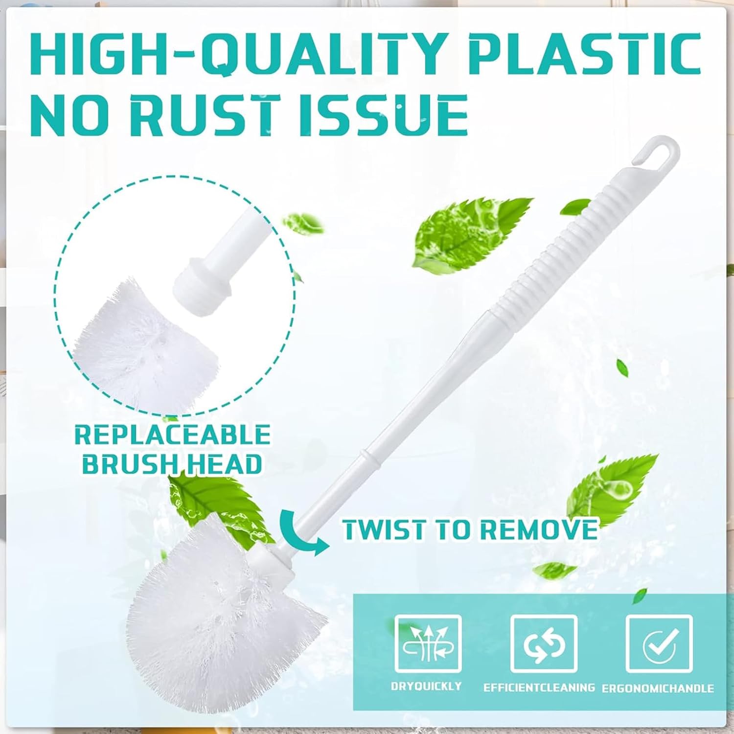 Roshtia 24-Piece Toilet Brush Set with Holder and Caddy