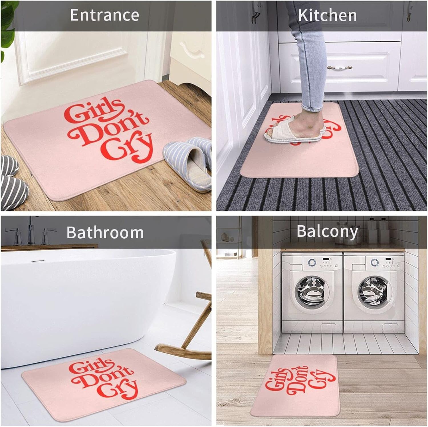 Annalice Girls Dont Cry Bath Mat Black Velvet 195x315 Inch