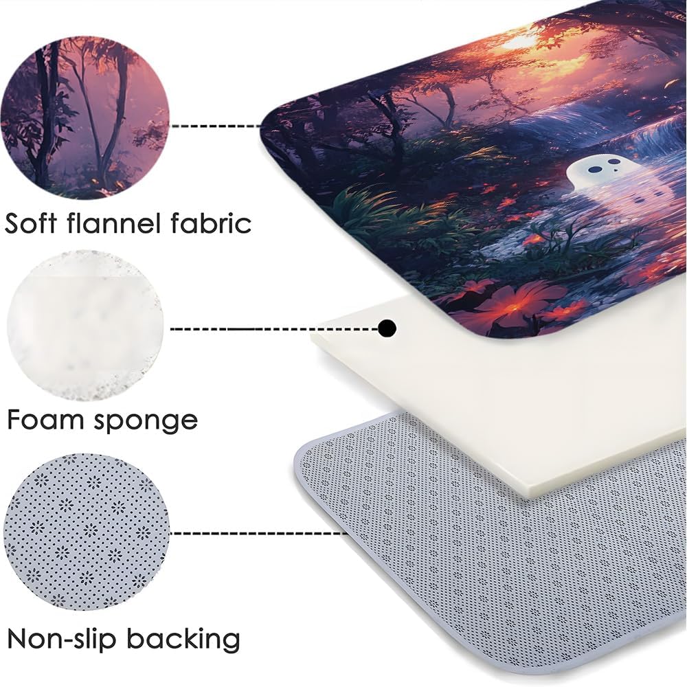Fantasy Forest Bath Mat - Purple Wisteria Floral Design