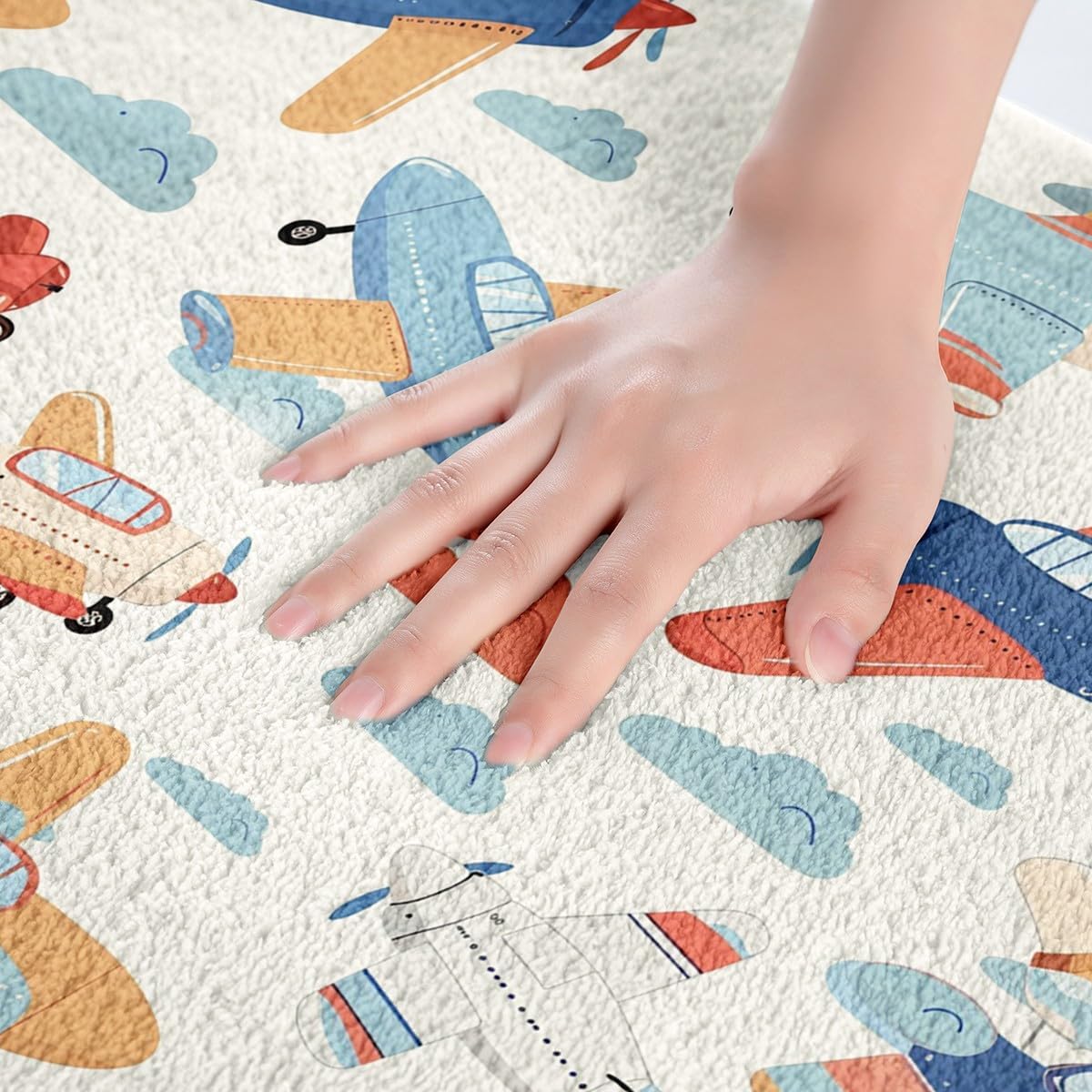 Feelyou Kids Cartoon Airplane Bath Rug 16x24