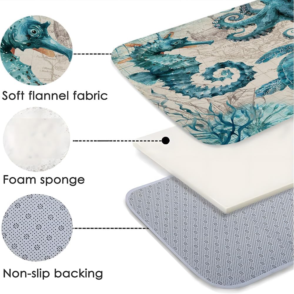 Turtle Bath Mat with Non-Slip Backing
