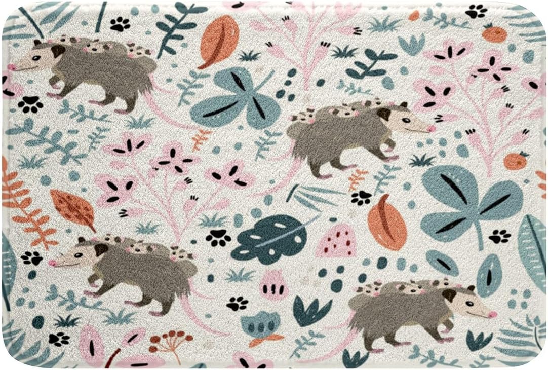 Feelyou Opossum Bath Rug 16x24 Inch Cute Animal Decor