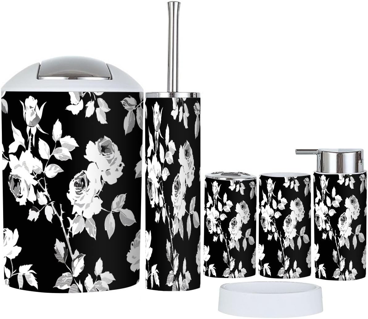 Boho Bathroom Accessory Set 6 Piece Modern Decor 1