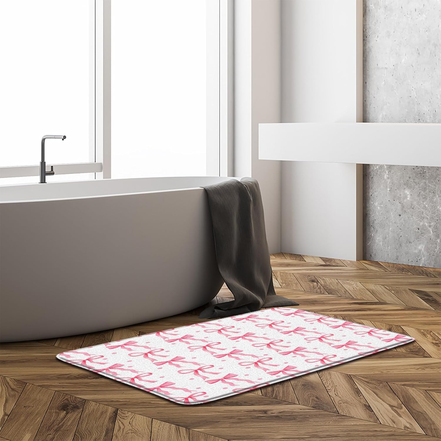 AEMBEE Pink Bow Bath Mat 178x295 Inch