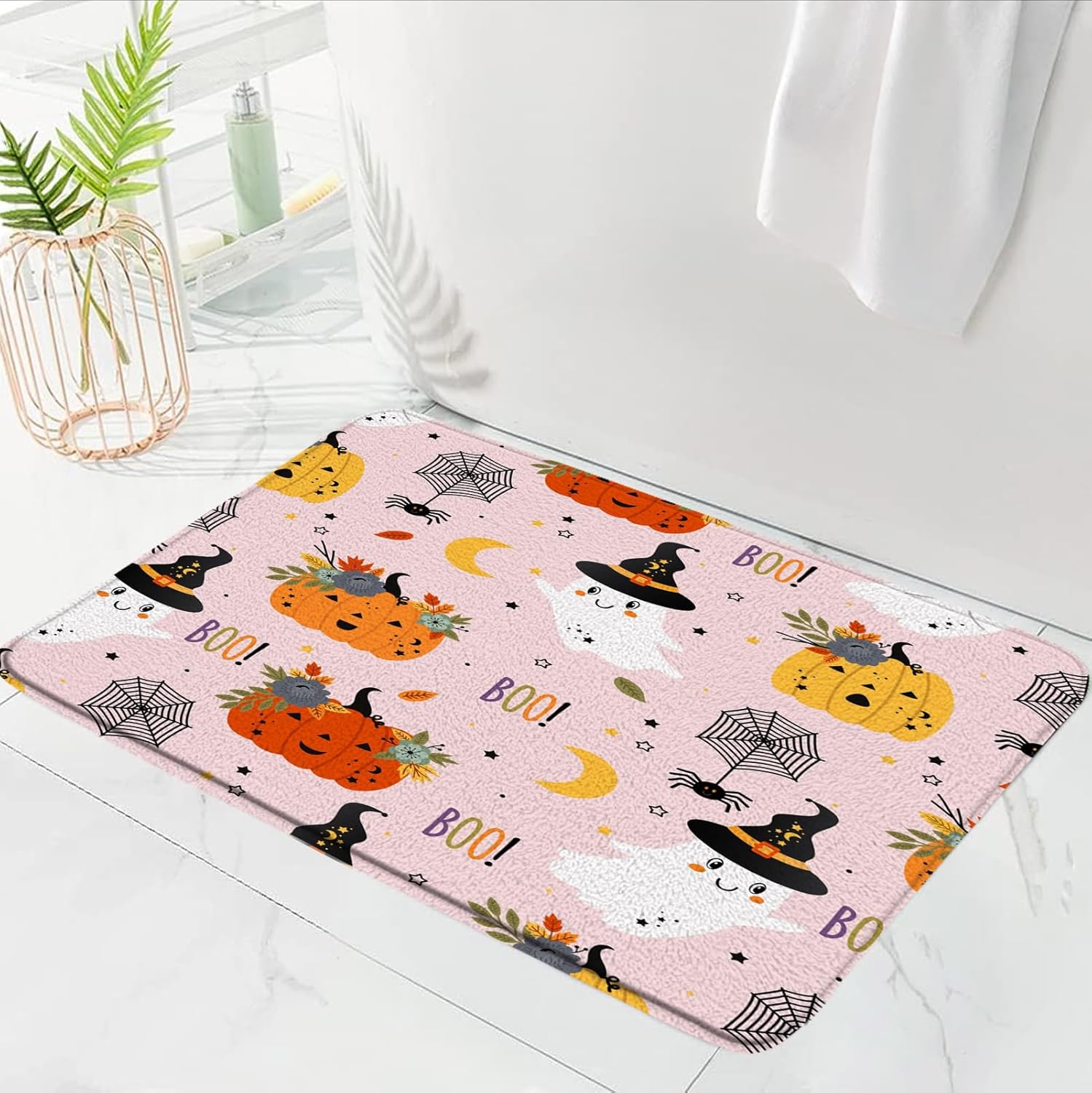 Cute Halloween Ghost Bath Mat 16x24 Inch 1