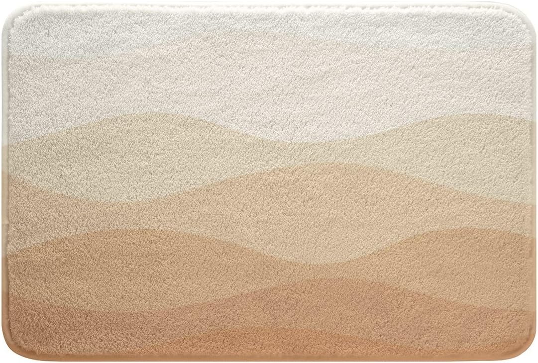 RezsoyeN Girls Bath Mat 16x24 Yellow Ombre Wave Rugs