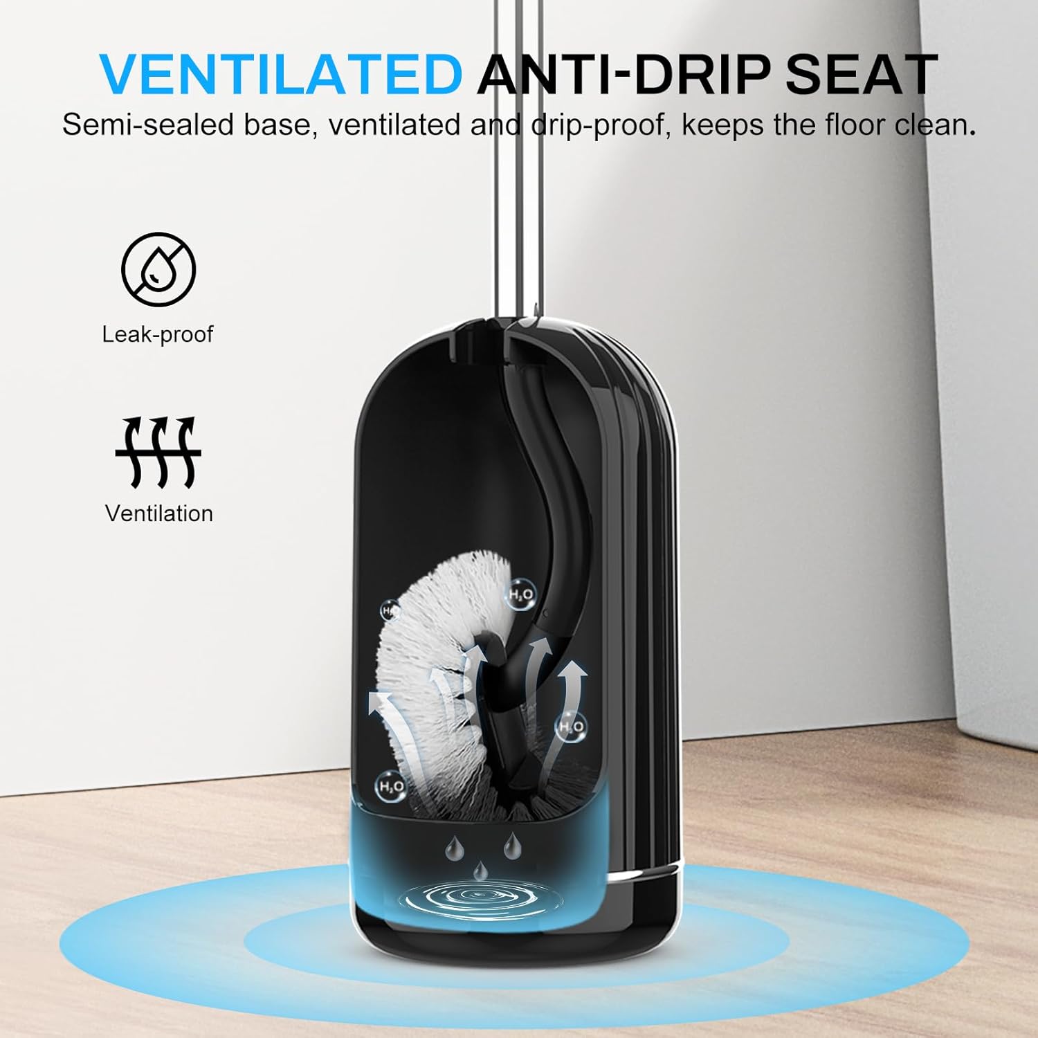 SetSail Toilet Brush and Holder Set Black 1