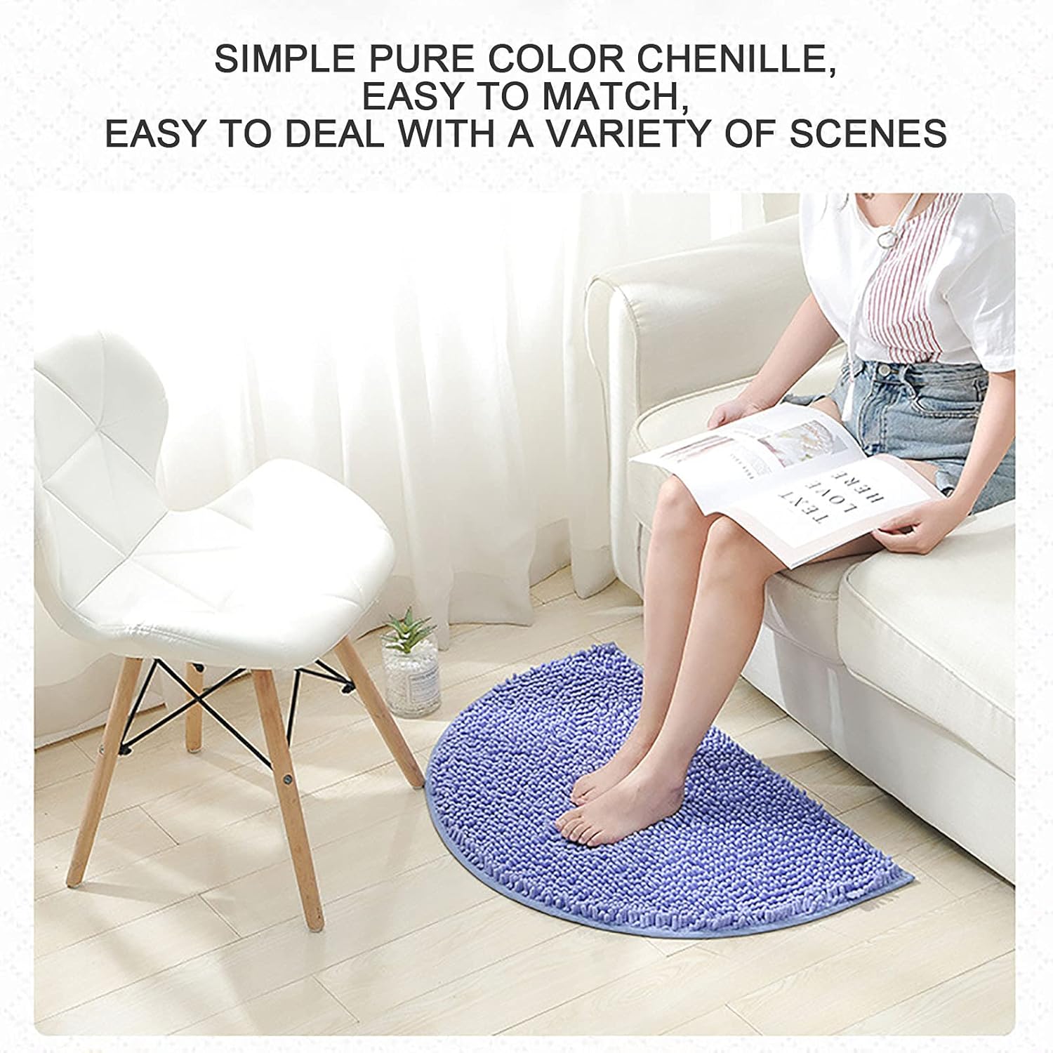 KELINFONG Bath Rug 20x14 Inch Non-Slip Microfiber Plush