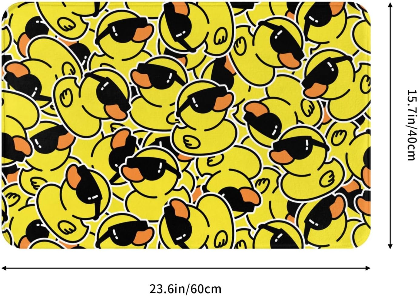 Cartoon Rubber Duck Bath Mat 24x16 Non-Slip Soft Microfiber