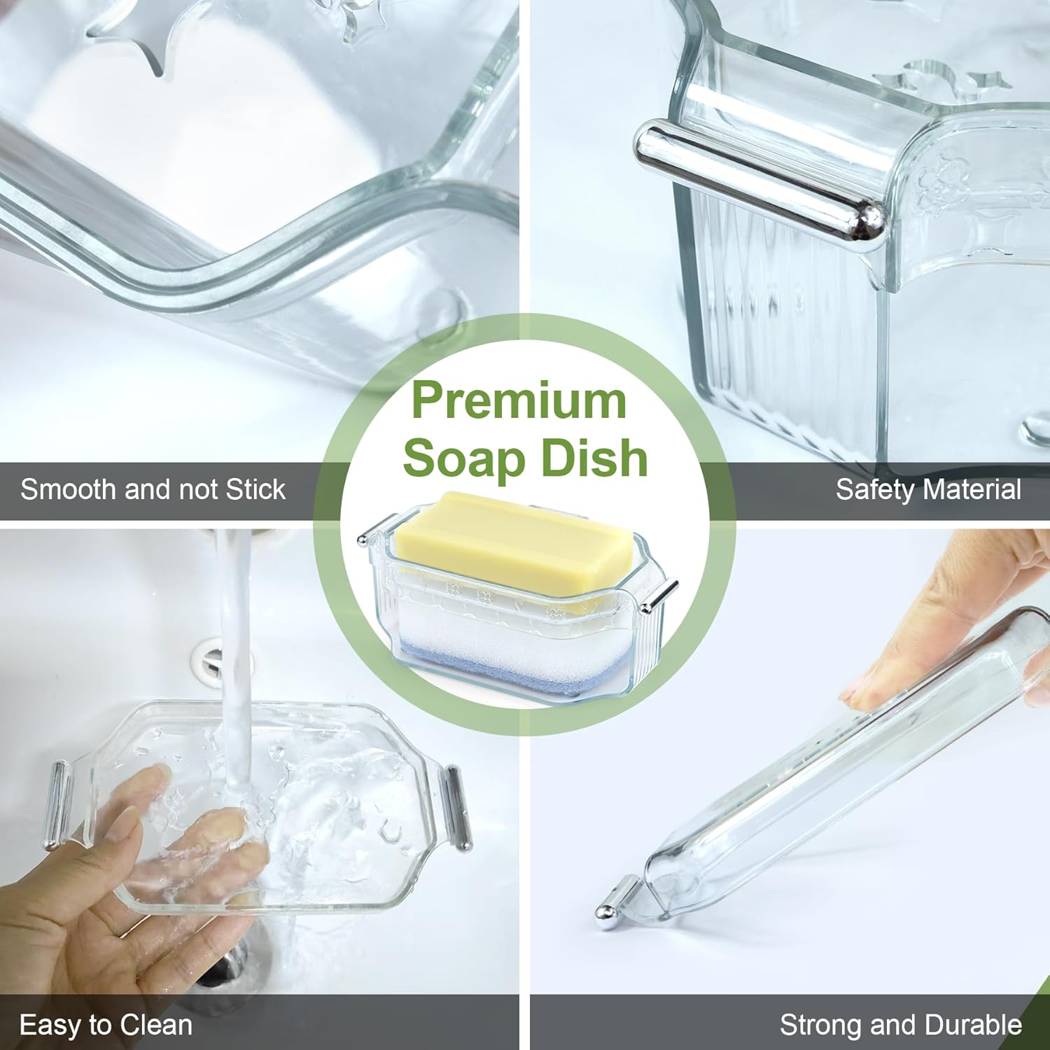 DAOZIJI Bar Soap Holder with Suction Cups and Sponge