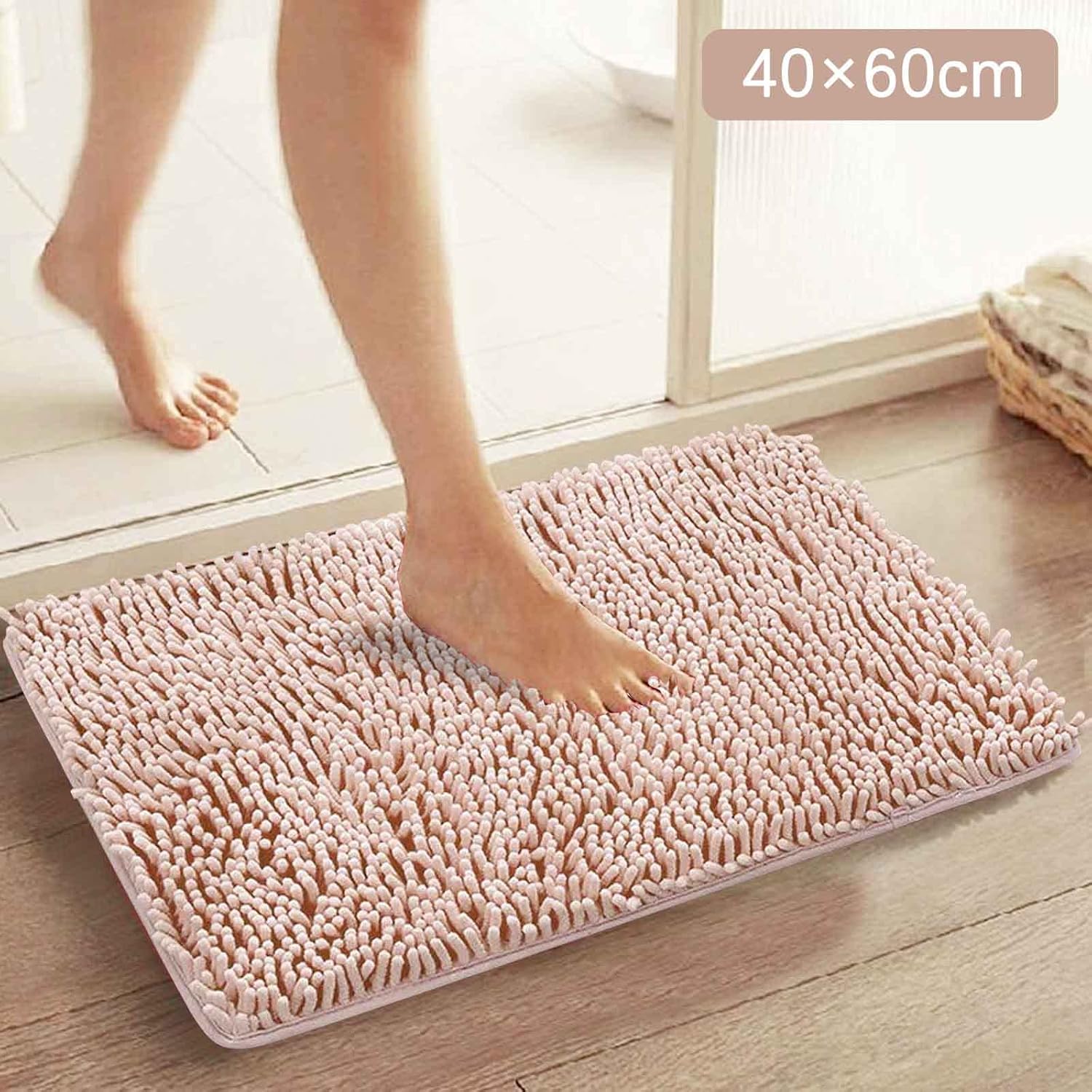 Scceatti Non Slip Bath Mat - Soft Furry Absorbent Kitchen Rug