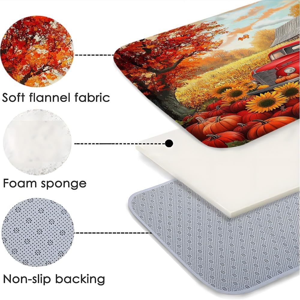 Fall Harvest Bath Mat with Non-Slip Design