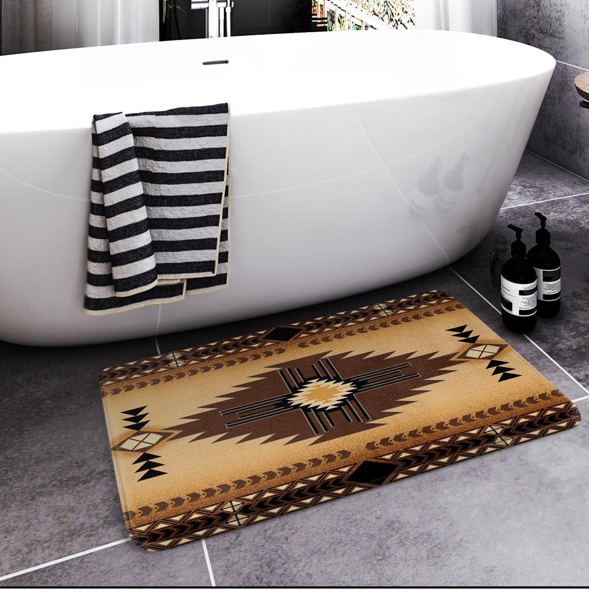 Britimes Bath Mat 16x24 Inches Non-Slip Microfiber Rugs