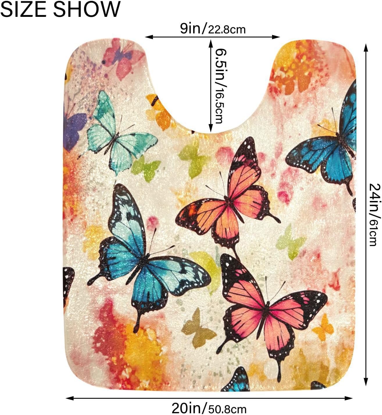 YETTASBIN Butterfly 2 Pcs Bath Mat Set