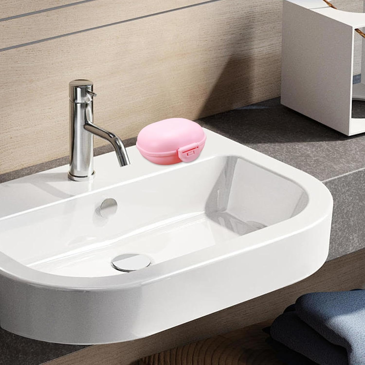 Pink Travel Soap Container - Waterproof Shampoo Bar Holder